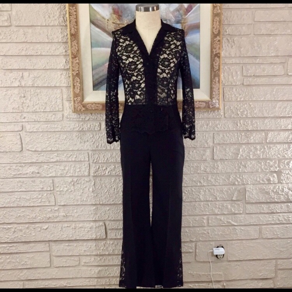 Fibers By Barbara Lesser Scallop Lace Pants Set